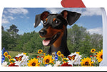 Manchester Terrier -  Best of Breed Summer Flowers Mailbox Cover Hi-Grade Vinyl 6" x 19"