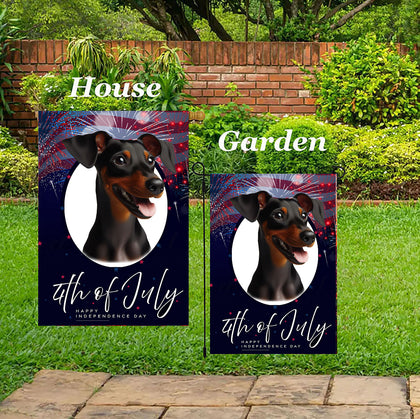 Manchester Terrier -  Best of Breed  Independence Day July 4th Fourth of July   Outdoor House and Garden Flag