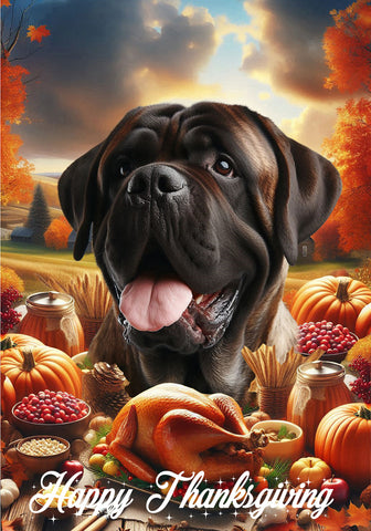 Mastiff Fawn - Best of Breed  Thanksgiving Outdoor House and Garden Flag