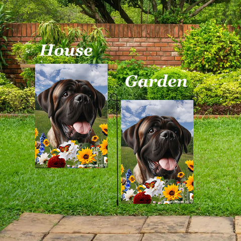Mastiff Brindle -  Best of Breed  Summer Fields Outdoor House and Garden Flag