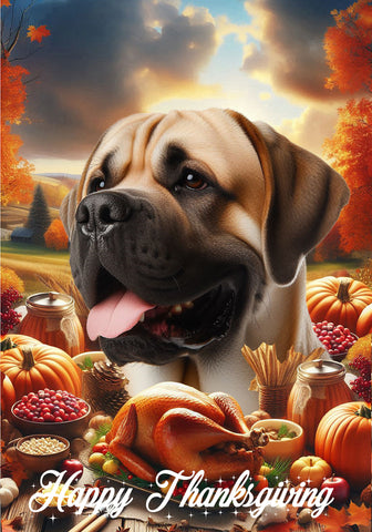 Mastiff Brindle -  Best of Breed  Thanksgiving Outdoor House and Garden Flag