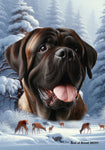 Mastiff Brindle -  Best of Breed  Winter Wonderland Outdoor House and Garden Flag