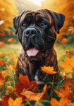 Mastiff Brindle - Best of Breed DCR Falling Leaves Outdoor Flag