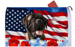 Mastiff Brindle -  Best of Breed Patriotic Mailbox Cover Hi-Grade Vinyl 6" x 19"