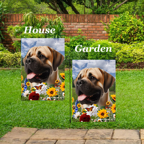 Mastiff Fawn - Best of Breed  Summer Fields Outdoor House and Garden Flag