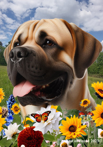 Mastiff Fawn - Best of Breed  Summer Fields Outdoor House and Garden Flag