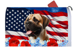 Mastiff Fawn - Best of Breed Patriotic Mailbox Cover Hi-Grade Vinyl 6" x 19"