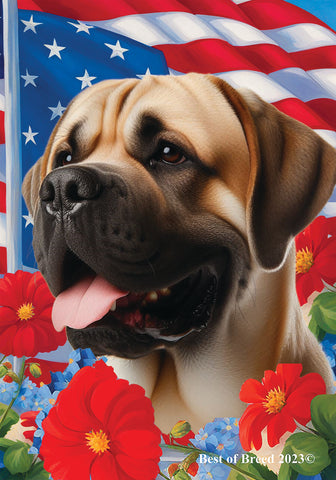 Mastiff Fawn - Best of Breed  Patriotic I All-American Outdoor House and Garden Flag