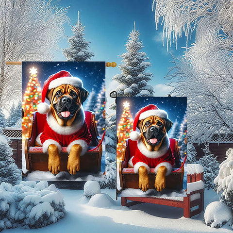 Mastiff Fawn - Best of Breed DCR Christmas Outdoor House and Garden Flag