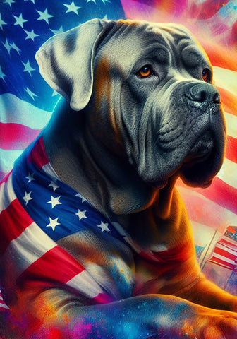Mastiff Grey - Best of Breed DCR Patriotic I Outdoor Flag