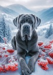 Mastiff Grey - Best of Breed DCR Winter Berries Outdoor House and Garden Flag