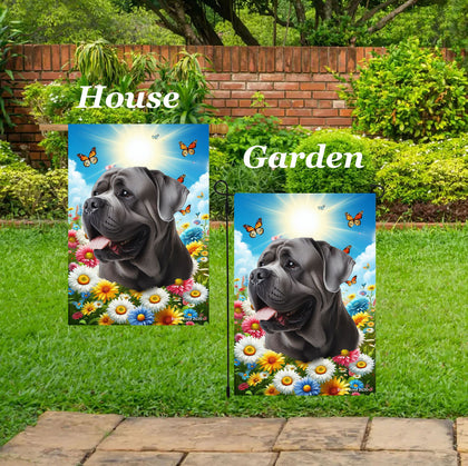 Mastiff Silver -  Best of Breed  Summer Butterflies Outdoor House and Garden Flag