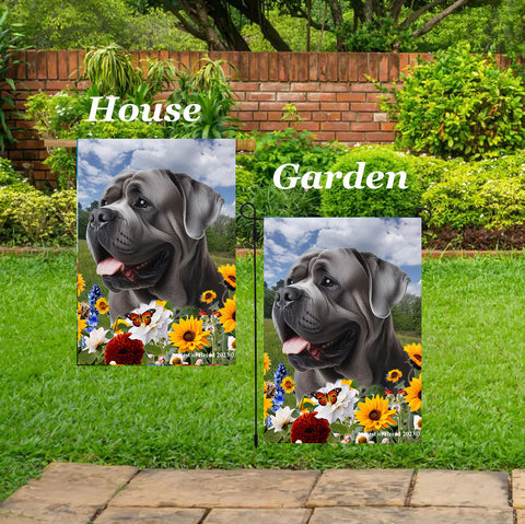 Mastiff Silver -  Best of Breed  Summer Fields Outdoor House and Garden Flag