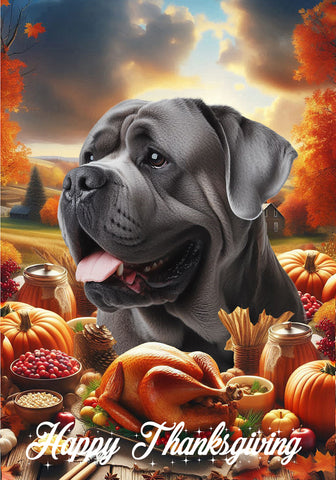 Mastiff Silver -  Best of Breed  Thanksgiving Outdoor House and Garden Flag