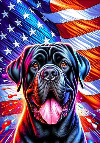 Mastiff Brindle - Best of Breed DCR Patriotic III   Outdoor House and Garden Flag