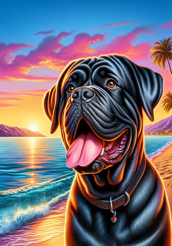 Mastiff Brindle - Best of Breed DCR Summer Sunset Outdoor House and Garden Flag