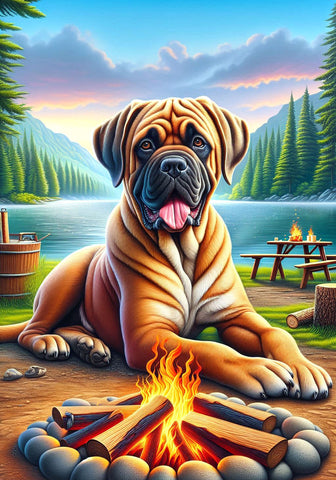 Mastiff Fawn - Best of Breed DCR Summer Camping   Outdoor House and Garden Flag