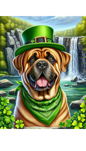 Mastiff Fawn - Best of Breed DCR Saint Patricks Day Day Outdoor House and Garden Flag