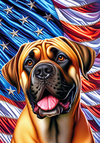 Mastiff Fawn - Best of Breed DCR Patriotic III   Outdoor House and Garden Flag