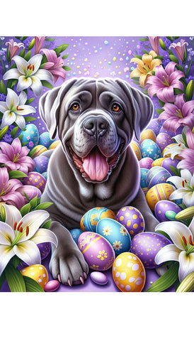 Mastiff Grey - Best of Breed DCR Easter Holiday    Outdoor House and Garden Flag