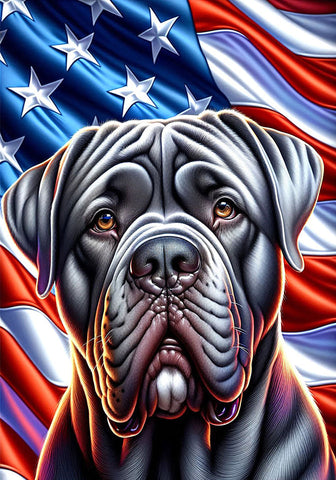 Mastiff Grey - Best of Breed DCR Patriotic III   Outdoor House and Garden Flag