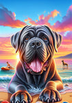 Mastiff Grey - Best of Breed DCR Summer Sunset Outdoor House and Garden Flag