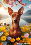 Miniature Pinscher Red Cropped -  Best of Breed DCR Spring House and Garden Flag