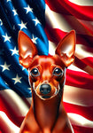 Miniature Pinscher Red Cropped - Best of Breed DCR Patriotic III   Outdoor House and Garden Flag