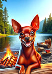 Miniature Pinscher Red Cropped - Best of Breed DCR Summer Camping   Outdoor House and Garden Flag