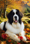 Newfoundland Landseer - Best of Breed DCR Falling Leaves Outdoor Flag