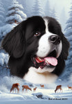 Newfoundland Landseer - Best of Breed  Winter Wonderland Outdoor House and Garden Flag