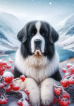 Newfoundland Landseer - Best of Breed DCR Winter Berries Outdoor House and Garden Flag