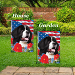 Newfoundland Landseer - Best of Breed  Patriotic I All-American Outdoor House and Garden Flag