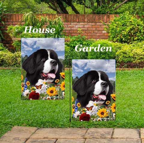 Newfoundland Landseer - Best of Breed  Summer Fields Outdoor House and Garden Flag