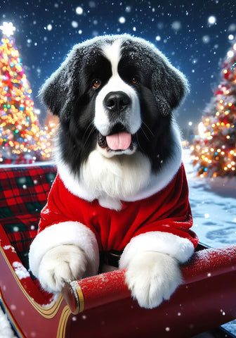 Newfoundland Landseer - Best of Breed DCR Christmas Outdoor House and Garden Flag