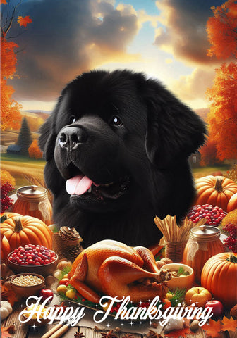 Newfoundland - Best of Breed  Thanksgiving Outdoor House and Garden Flag