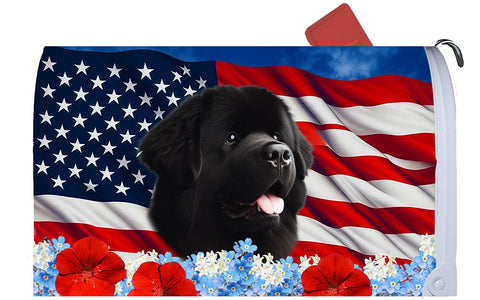 Newfoundland - Best of Breed Patriotic Mailbox Cover Hi-Grade Vinyl 6" x 19"