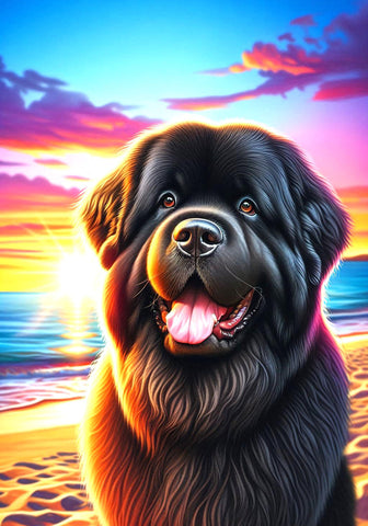 Newfoundland - Best of Breed DCR Summer Sunset Outdoor House and Garden Flag