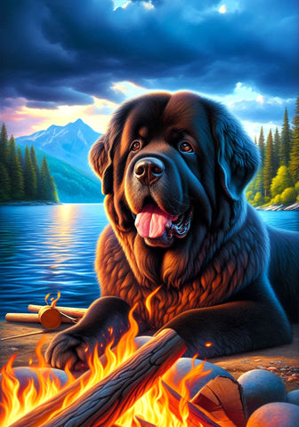 Newfoundland - Best of Breed DCR Summer Camping   Outdoor House and Garden Flag