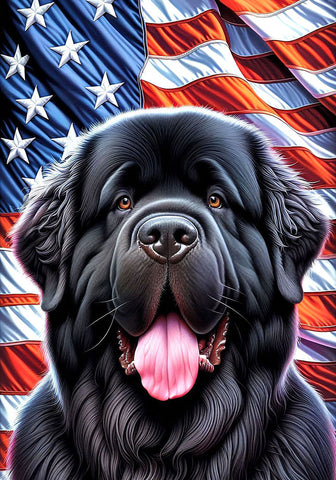 Newfoundland - Best of Breed DCR Patriotic III   Outdoor House and Garden Flag
