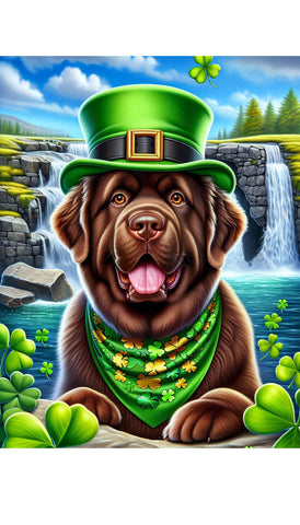 Newfoundland Chocolate - Best of Breed DCR Saint Patricks Day Day Outdoor House and Garden Flag