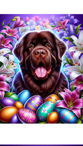 Newfoundland Chocolate - Best of Breed DCR Easter Holiday    Outdoor House and Garden Flag