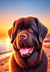 Newfoundland Chocolate - Best of Breed DCR Summer Sunset Outdoor House and Garden Flag