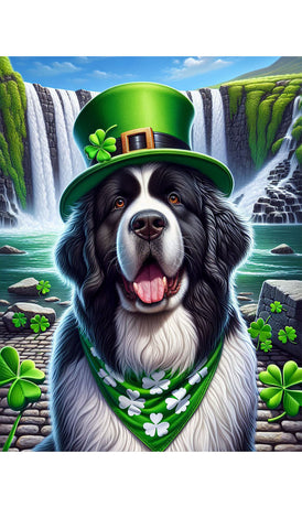 Newfoundland Landseer - Best of Breed DCR Saint Patricks Day Day Outdoor House and Garden Flag