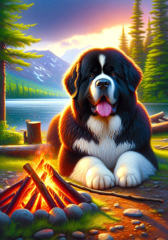 Newfoundland Landseer - Best of Breed DCR Summer Camping   Outdoor House and Garden Flag