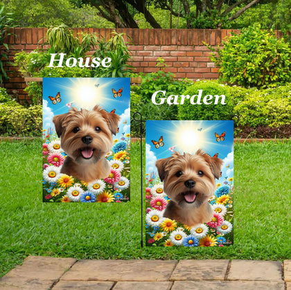 Norfolk Terrier - Best of Breed  Summer Butterflies Outdoor House and Garden Flag