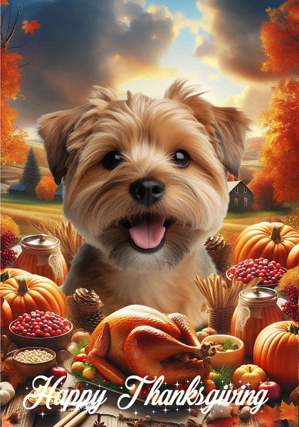 Norfolk Terrier - Best of Breed  Thanksgiving Outdoor House and Garden Flag