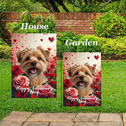 Norfolk Terrier - Best of Breed  Valentine's Day Outdoor House and Garden Flag