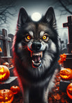 Norwegian Elkhound - Best of Breed DCR Halloween Outdoor House and Garden Flag