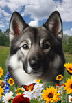 Norwegian Elkhound -  Best of Breed  Summer Fields Outdoor House and Garden Flag